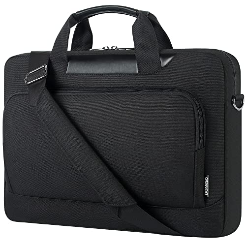 DOMISO 17-17.3 Inch Laptop Bag Large Capacity Shoulder Bag Laptop Case for 17 Inch HP/Dell/Lenovo Waterproof Padded Computer Bag with Handle for Women Men,Black - color: Black, size: 17 - 17.3 Inch