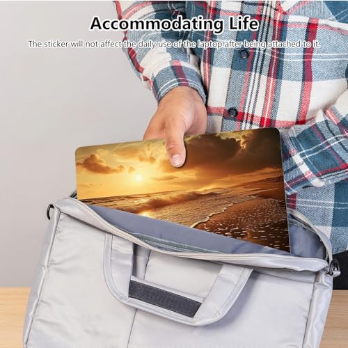 Universal Laptop Skin Sticker with 2 Wrist Pad Skins, Waterproof Scratch Resistant Vinyl Laptop Cover Decal, Cut to Fit for 11–15.6 Inch MacBook HP Dell Lenovo, Beach Sunset - color: Beach Sunset