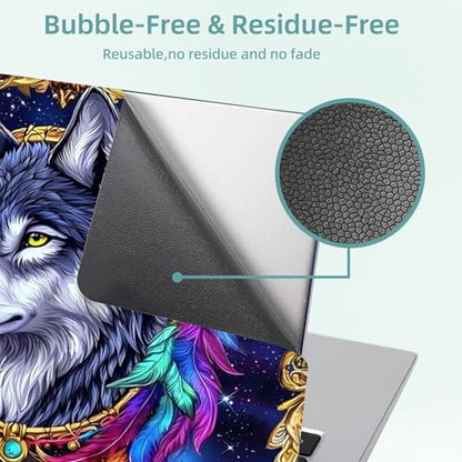 Universal Laptop Skin Decal, 3-Piece Vinyl Protector for 12 13 14 15.6" Notebook, Waterproof Anti-Scratch, Easy Trim & Bubble-Free Finish, Gray Wolfs - color: Gray Wolfs