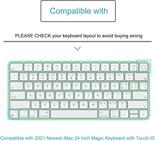 Keyboard Cover for Apple 2024/2023/2021 iMac All-in-One Desktop Keyboard, iMac 24 Inch with M4 /M3 /M1 Chip with Touch ID & Apple Magic Keyboard A2449 A2450 MK293LL/A MK2A3LL/A, US Layout -Black - color: Black