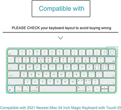 Keyboard Cover for Apple 2024/2023/2021 iMac All-in-One Desktop Keyboard, iMac 24 Inch with M4 /M3 /M1 Chip with Touch ID & Apple Magic Keyboard A2449 A2450 MK293LL/A MK2A3LL/A, US Layout -Black - color: Black