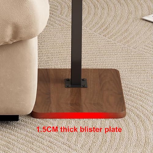 Overbed Table Adjustable Height Density Board Bedside Table, Liftable Computer Desk, The Desktop Swivel and Adjustable, for Bedside, Sofa Side(White) - color: White
