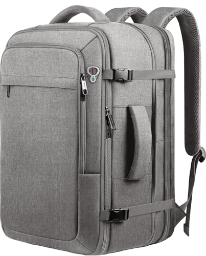 Travel Laptop Backpack for Men, 60L Extra Large TSA Approved Business Computer Bag, Water Resistant & Fits 18.4 Inch Laptop, Grey - color: Grey, size: 3X-Large