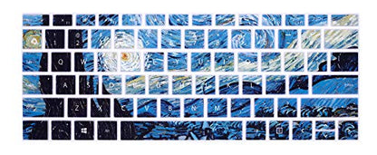HRH English Silicone Keyboard Cover Skin for Microsoft Surface Pro | With Surface Pro 4, Pro 5 2017, Pro 6 2018, Pro 7 2019,12.3-inch Surface Pro 6,Dustproof,Soft-Touch,Ultra Thin,Starry Night - color: starry night