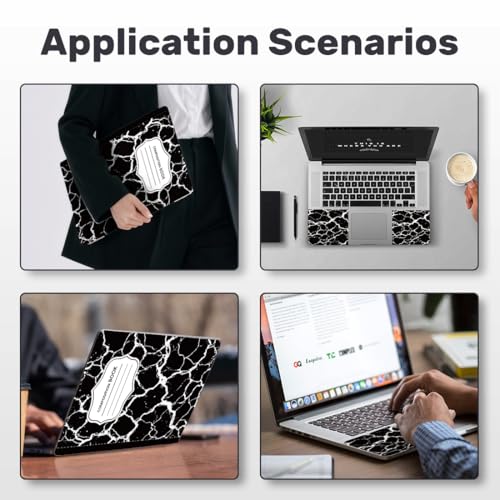 Laptop Skin Sticker Decal PVC Vinyl Sticker Notebook PC Protector Waterproof Scratch Resistant Laptop Skin for 12.1 13 13.3 13.6 14 15 15.3 16 Inch Black White Style - color: Classic