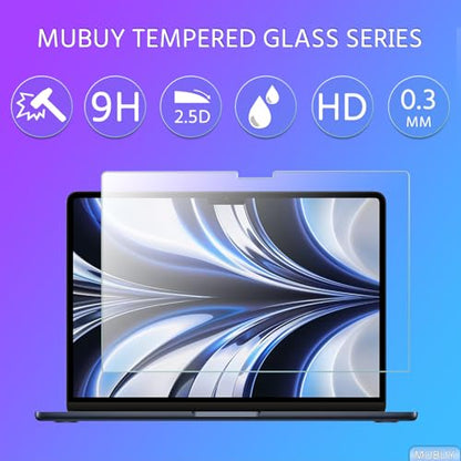 Tempered Glass Screen Protector for MacBook Air 13/13.6 Inch, Compatible with 2026-2022 Models (A3449/A3240/A3113/A2681) & M5/M4/M3/M2 Chip, 9H Hardness, Bubble Free, Anti Fingerprint - size: MacBook Air 13.6“