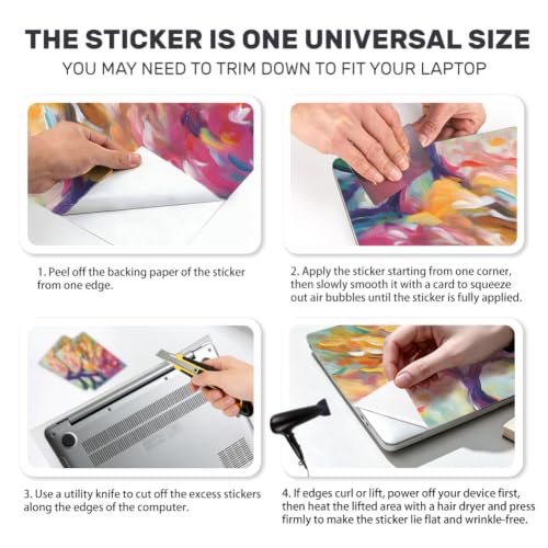 Laptop Skin Sticker Decal PVC Vinyl Sticker Notebook PC Protector Waterproof Scratch Resistant Laptop Skin for 12.1 13 13.3 13.6 14 15 15.3 16 Inch Reading Skull Theme with Quote - color: Reading Skull