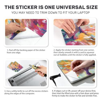 Laptop Skin Sticker Decal PVC Vinyl Sticker Notebook PC Protector Waterproof Scratch Resistant Laptop Skin for 12.1 13 13.3 13.6 14 15 15.3 16 Inch Reading Skull Theme with Quote - color: Reading Skull