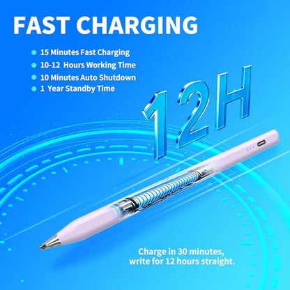 Galaxy Tab A11+ Stylus Pen for Samsung Table A11/A9+/A9 Drawing Stylus for Android Tablets, Precise Writing Pencil,Fast Charging,Auto Sleep,Button on/Off (Purple) - color: purple