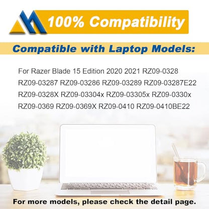 RC30-0328 RZ09-0328 Laptop Battery Replacement for Razer Blade 15 Base 2020/2021 RZ09-0328X RZ09-03289 RZ09-03287 RZ09-03286 RZ09-0369 RZ09-03287E22 RZ09-0410x RZ09-0330X RZ09-03304x - size: 9.60*2.52*0.45 inch RC30-0328
