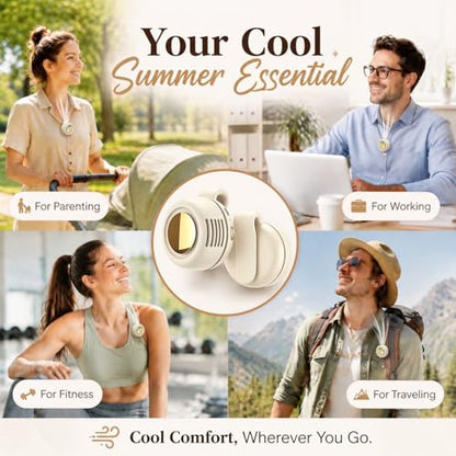 Portable Clip-On Fan, Mini Bladeless Waist Fan, 5100RPM 25dB Ultra-Quiet 3-Speed Rechargeable Small Whirlwind Fan, Hands-Free Personal Cooling for Outdoor Travel Office Camping with USB-C - color: White