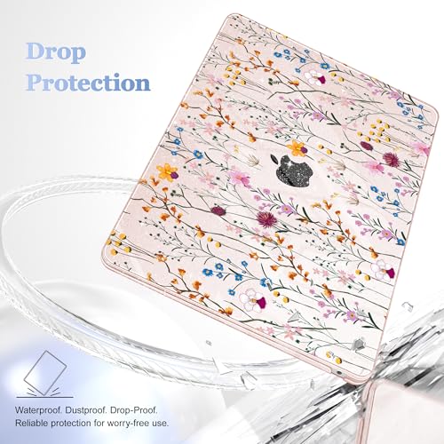 May Chen Compatible with MacBook Air 13 inch Case 2022 2021, 2020-2018 Release Model: M1 A2337 A2179 A1932, Plastic Hard Shell Case Cover for Mabook Air 13 inch with Retina Dispaly, Summer Flowers - color: Summer Flowers