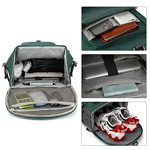 Kalesi Gym Duffle Bag Backpack 4-Way Waterproof with Shoes Compartment for travel Sport Hiking laptop - color: Green