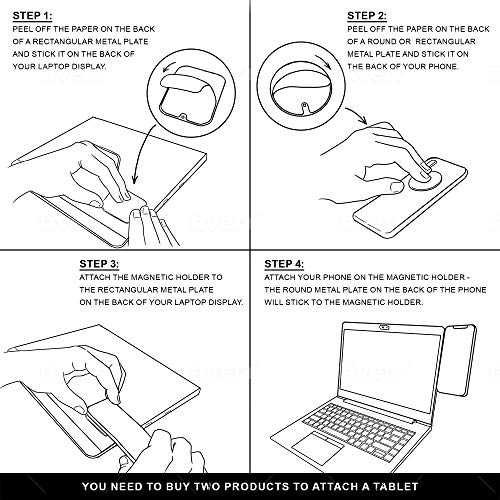 Portable Magnetic Side Mount, Strong Holder to Attach Your iPhone, iPad or Second Screen to Your Laptop or Desktop Computer Monitor, Expand Your MacBook with a Mobile Display