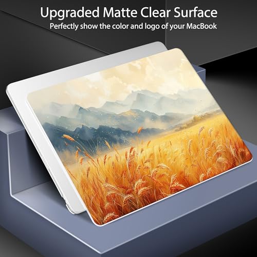 for 2026 MacBook Air 13-inch Laptop Case M5 2026 M4 2025 M3 2024 M2 2022 Release Model A3449 A3240 A3113 A2681, Hard Shell Cover for MacBook Air 13.6 inch, Wheat Field - color: Wheat Field