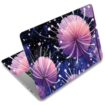 SUPERDANT 1set 12 13 13.3 14 15 and 15.6 Laptops Skin Stickers Decals Purple Dandelion Art Laptop Protectors Cover Decals for Personalization Notebooks Waterproof Vinyl Stickers - style: Dandelion