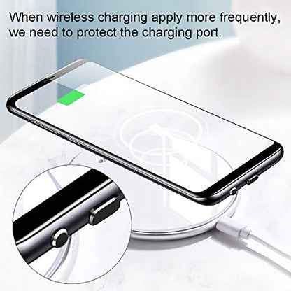 USB C Port Cover Plugs Metal Anti Dust Cap Protectors 2 PCS Compatible with Samsung Galaxy S24/S23/S22/S21 MacBook Pro Air (Black) - color: Black