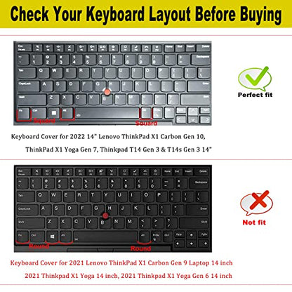 i-Tensodo Keyboard Cover for Lenovo Thinkpad x1 Carbon Gen 11/10 14 inch, ThinkPad T14 Gen 4/Gen 3, T14s Gen 3, ThinkPad L14/ P14s Gen 3, ThinkPad X1 Yoga Gen 8/7-Colorful - color: Colorful