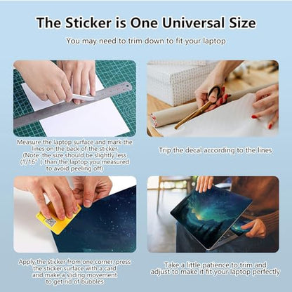Universal Laptop Skin Sticker with 2 Wrist Pad Skins, Waterproof Scratch Resistant Vinyl Laptop Cover Decal, Cut to Fit for 11–15.6 Inch MacBook HP Dell Lenovo, Magic Starry - color: Magic Starry