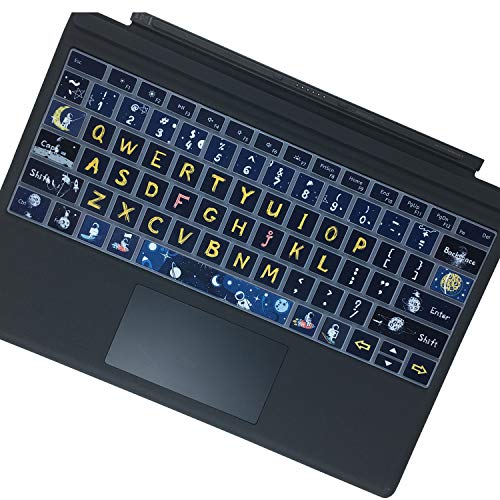 Silicon Keyboard Cover Skin for Microsoft Surface Pro 7/6/5,2019，2018，2017 Keyboard,US Layout, Space Man - color: Space Man