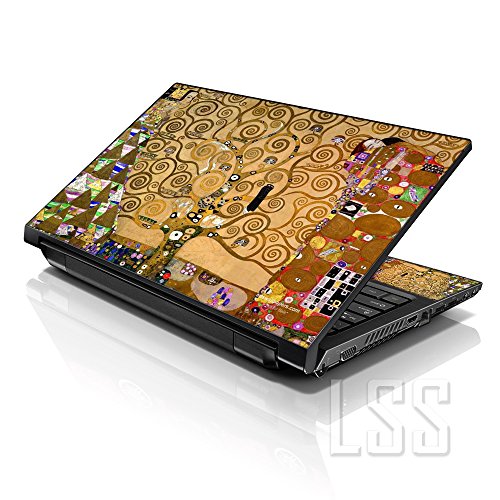 Laptop Sleeve Bag Carrying Case w/Handle & Adjustable Shoulder Strap & Matching Skin Sticker Compatible with 15" 15.4" 15.6" Dell, Asus, Acer - Klimt Tree of Life - color: Klimt Tree of Life, size: 15 inch