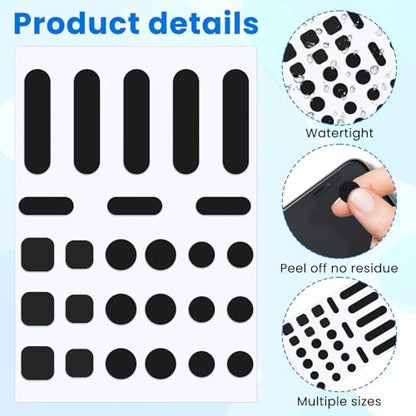 QfwdfcTrenz 26PCS Universal Webcam Covers Laptop Camera Cover Privacy Protection Accessory - 6 Sizes for Every Size Webcam on Any Device, Great for Privacy - Black