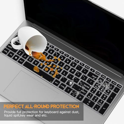 Keyboard Cover for 2026 2025 HP 15.6 inch Laptop 15-fc 15-fd Series, HP 15z-fc000 15t-fd000 fd100 fd200 15-fc0499nr 15-fc0502nr 15-fc0399nr 15-fc0099nr 15-fd0123dx 15-fd0127dx 15-fd0125dx 15-fd1073nr - color: Black
