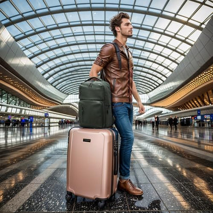 Waterproof Laptop Backpack for Men & Women, Flight Approved Anti-Theft Daypack with 15.6-inch Laptop Sleeve (Green) - color: Green