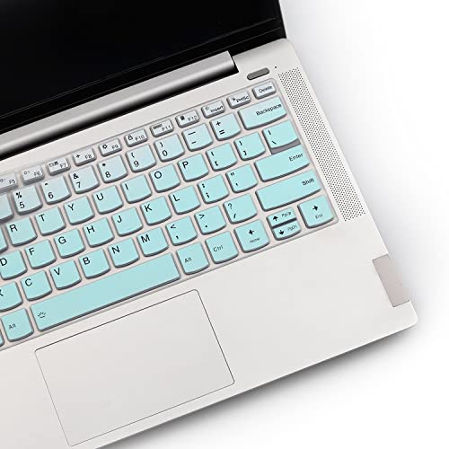 2 Pack Keyboard Cover for Lenovo Flex 5 14" 2-in-1 Laptop/Lenovo Yoga 5i 7i 9i 14 /IdeaPad Flex 5 5i 14 /deaPad Slim 5i 7 14 /Idepad S540 14 inch/ThinkBook 14s Yoga 14" Lapotp Protector Skin - color: MGreen+Clear
