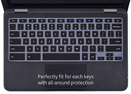 Keyboard Cover for Dell Chromebook 11 3100 3110 C3181 P22T / Dell Chromebook 11 3120 3180 3181 3189 5190 11.6" / Dell Chromebook 13 3380 13.3" Chromebook Keyboard Skin, Black - color: Black