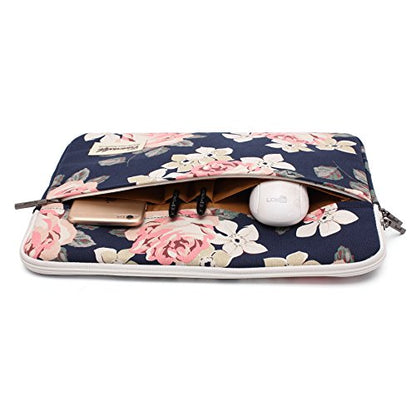 Canvaslife White Rose Patten Laptop Sleeve 14 inch 14.0 inch Laptop case Bag - color: White Rose, size: 14 inch / 14.0 inch