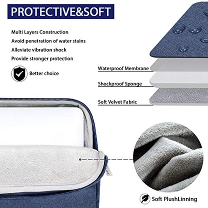Voova Laptop Case 13 14 15 16 17 Inch with Shoulder Strap, Waterproof Laptop Bag Sleeve Slim Briefcase - color: Blue, size: 17-17.3 Inch