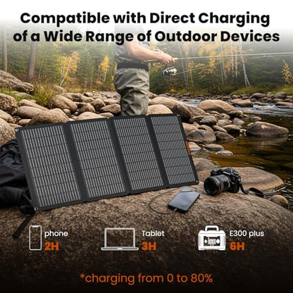 SOKIOVOLA 60W Portable Solar Panels NextGen Foldable Solar Panel Charger Kit 25% Efficiency with DC USB-C USB-A Output ETFE IP68 Waterproof Solar Panel for Travel Outdoor Camping RV Trip - color: 60 Gray