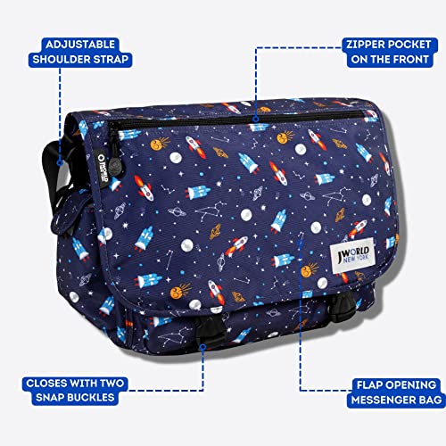 J World New York Terry Messenger Bag for Women Girls School Kids - color: Spaceship