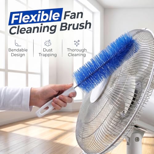 Fan Cleaning Brush, Bendable Microfiber Head, Microfiber Duster for Electric Fan and Blind, Reusable Dust Remover Washable ldeal for Electric Fans Air Conditioning, Home Car Vents, Curtain (Gray 2PCS) - color: Gray 2pcs