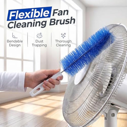 Fan Cleaning Brush, Bendable Microfiber Head, Microfiber Duster for Electric Fan and Blind, Reusable Dust Remover Washable ldeal for Electric Fans Air Conditioning, Home Car Vents, Curtain (Gray 2PCS) - color: Gray 2pcs