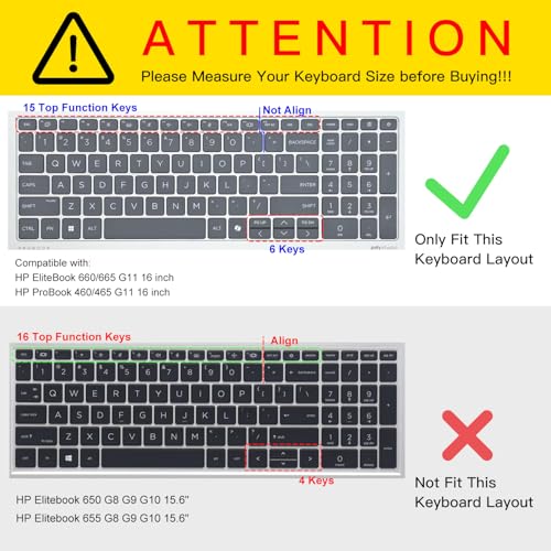 Keyboard Cover for 2026 2025 2024 HP EliteBook 660/665 G11 16 inch, ProBook 460/465 G11 16-in, HP ProBook 4 G1ah 16" Laptop Protective Skin(NOT FIT HP EliteBook 660 665 G8/G9/G10) -Ombre Pink - color: Ombre Pink