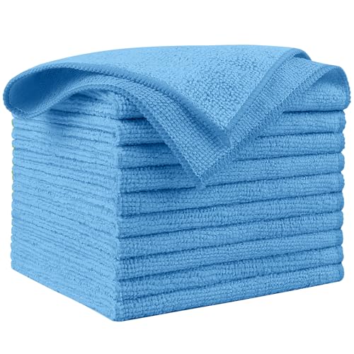 AIDEA Microfiber Cleaning Cloth Blue 10PK, Cleaning Rags 12×12" | Microfiber Towels for Cars, Premium Car Cloths, Dusting Cloth, Lint Free Rags for SUVs, House, Kitchen, Window, Workshops - color: Blue, size: 10PK