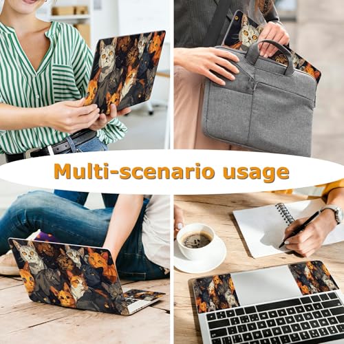Universal Laptop Skin Sticker with 2 Wrist Pad Decals, 3-Piece Removable Vinyl Laptop Cover, Art Cats Waterproof Anti-Scratch, Easy-Trim Fit for 13.3" 14" 15.6" Laptops - color: Art Cats
