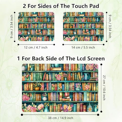 Laptop Skin Sticker Decal, Universal Reusable Vinyl Laptop Cover for 12" 13" 13.3" 14" 15" 15.4" 15.6" Notebook PC, Waterproof Scratch-Resistant with 2 Wrist Pads, Easy to Apply & Remove,Bookshelf - color: Bookshelf