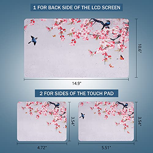 Laptop Skin Sticker Decal 15-15.6 Inches, Universal Reusable Vinyl Sticker for 12.1 13 13.3 14 15.4 Inches Netbook/Notebook PC, Waterproof & Scratch-Resistant (Birds, Pink Flowers) - color: Birds, Pink Flowers