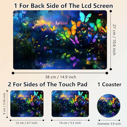 Laptop Skin Sticker Decal 15.6 Inch,12 13 13.3 14 15 15.6 in Laptop Netbook Skins for Notebook,Art Decal Removable Waterproof Scratch Resistant,Universal Vinyl Cover,Colorful Butterfly - color: Colorful Butterfly