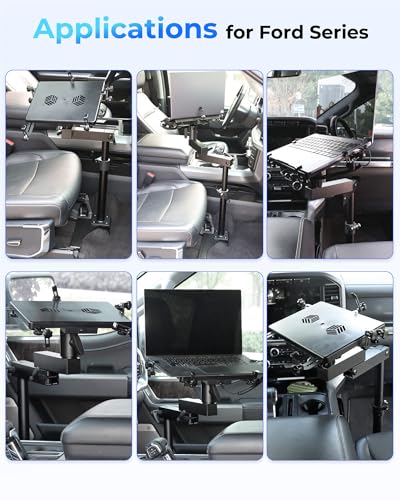 Truck Laptop Mount Fit for Ford F150, F350, F250, F550, No-Drilling Vehicle Computer Holder for Laptop, Mobile Workstation for Fleet, Service & Field Work
