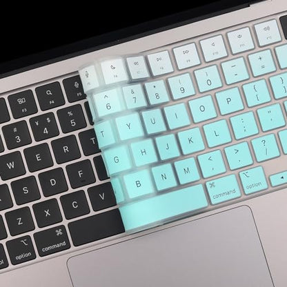 2 Pack Keyboard Cover Skin for 2026-2023 MacBook Air 13" 15" M5 M4 M3 M2, 2026-2021 MacBook Pro 14" 16" M5 M4 M3 M2 M1 Pro/Max, 14.2" 16.2" MacBook Pro /13.6" 15.3" MacBook Air, US,Ombremint - color: Ombremint+TPU