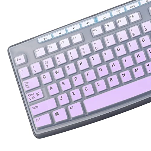 Keyboard Cover Skin Protector Fit Logitech MK295 MK275 MK270 Wireless Keyboard, Logitech K200 K260 K270 MK200 MK260 Keyboard (NOT Fit Other Model Keyboards)-OmbrePurple - color: GradualPurple