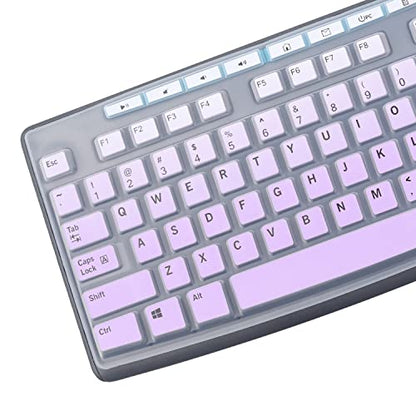 Keyboard Cover Skin Protector Fit Logitech MK295 MK275 MK270 Wireless Keyboard, Logitech K200 K260 K270 MK200 MK260 Keyboard (NOT Fit Other Model Keyboards)-OmbrePurple - color: GradualPurple