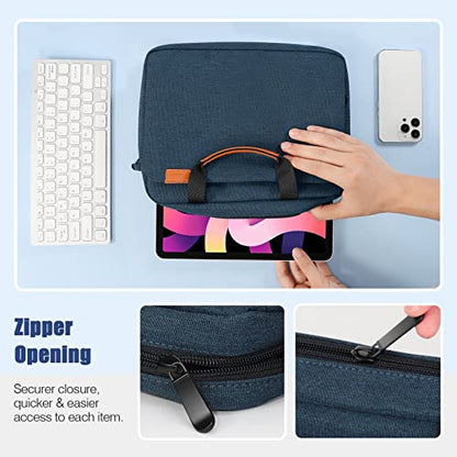 MoKo 13 Inch Tablet Sleeve Case with Multi-Pockets & Shoulder Strap | Fits iPad Pro 13-inch M5, iPad Air 13-inch M4, iPad Pro 12.9 M2/M1, Surface Laptop Go 12.4 and Tab S8+/S9+ 12.4, Indigo - color: Indigo, size: 12.9 Inch
