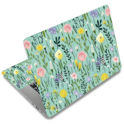 SUPERDANT 3 Pcs Laptop Skin Sticker Set Botanical Green Floral Decal for 12-16 Inch Scratch Resistant Vinyl Wrap 14.9x10.6in - style: Flowers and Plants