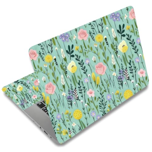 SUPERDANT 3 Pcs Laptop Skin Sticker Set Botanical Green Floral Decal for 12-16 Inch Scratch Resistant Vinyl Wrap 14.9x10.6in - style: Flowers and Plants