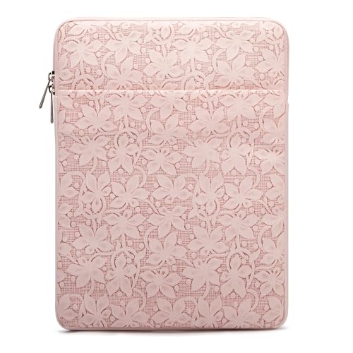 Kinmac 360° Protective Vertical Laptop Sleeve Case Cover Bag (Pink Floweret PU, 12.5 inch-13.3 inch) - color: Pink Floweret PU, size: 12.5 inch-13.3 inch